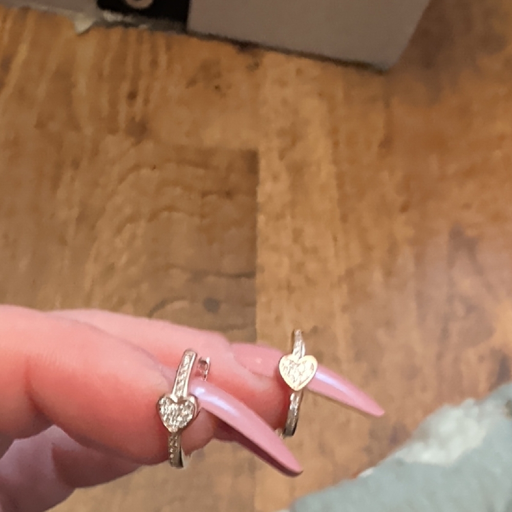 Gold Heart Huggie Earrings